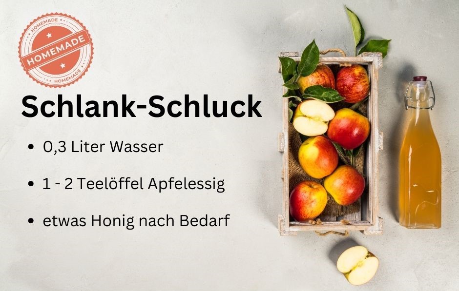 Apfelessig abnehmen dargestellt durch Rezept vom Schlank Schluck